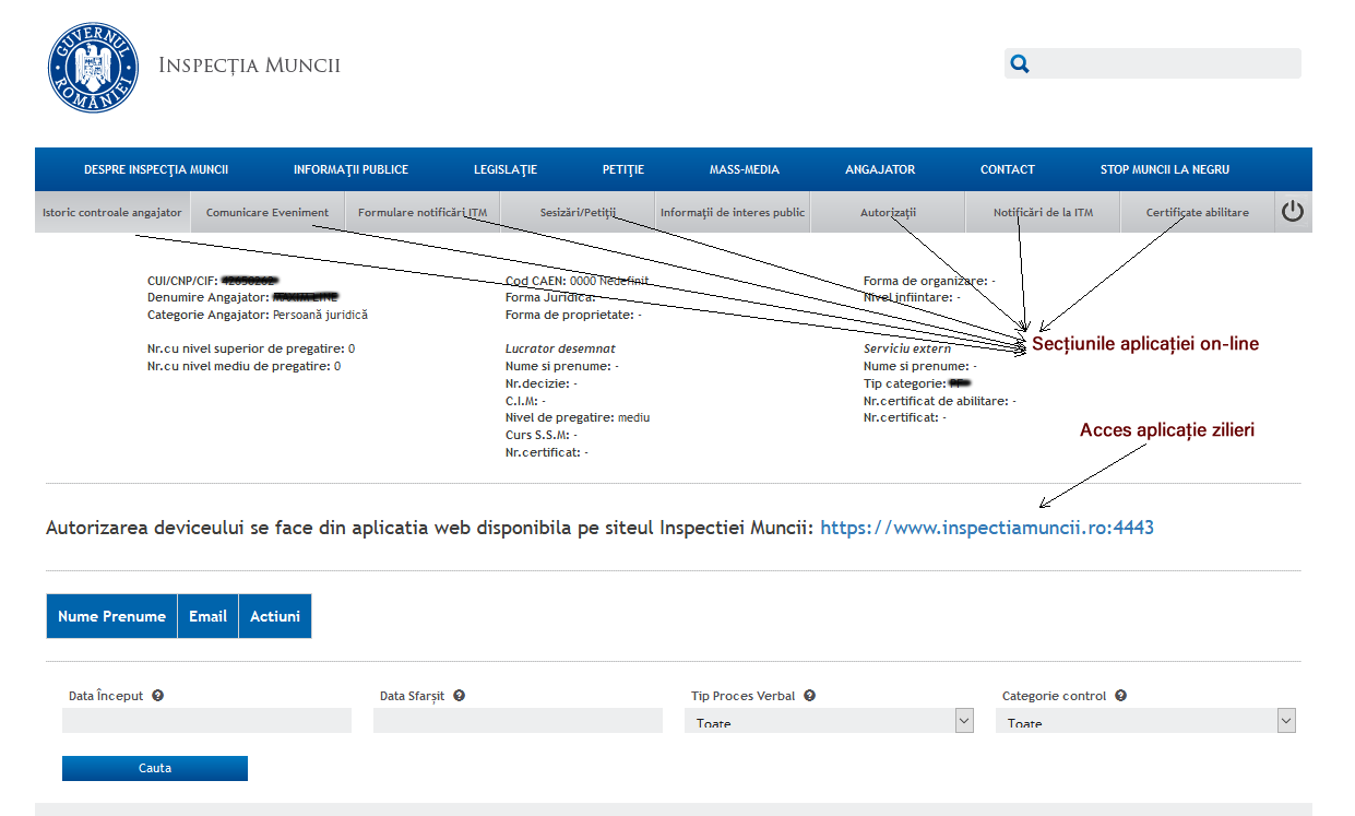 Documente online prin portalul extern al Inspectiei Muncii | ITM ARAD